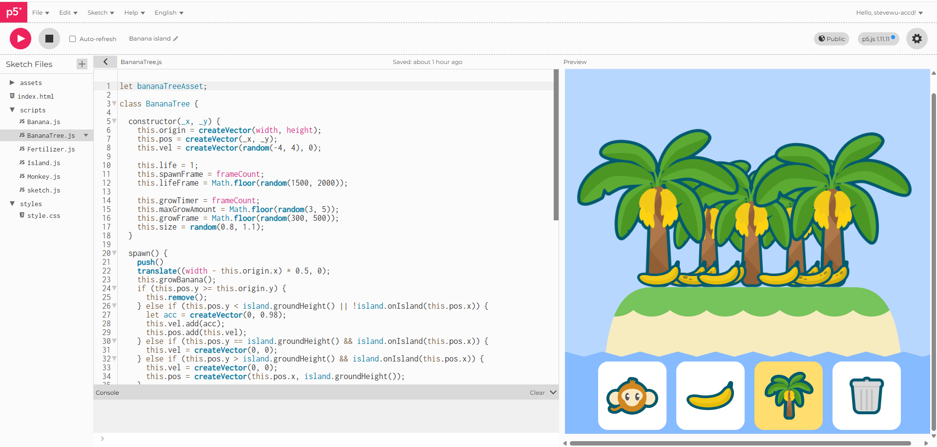 BananaTree.js script